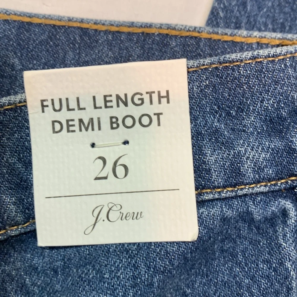 J. Crew Size 26 Full-Length Demi-Boot Jeans | NWT Raw‎ Hem Medium Wash Denim